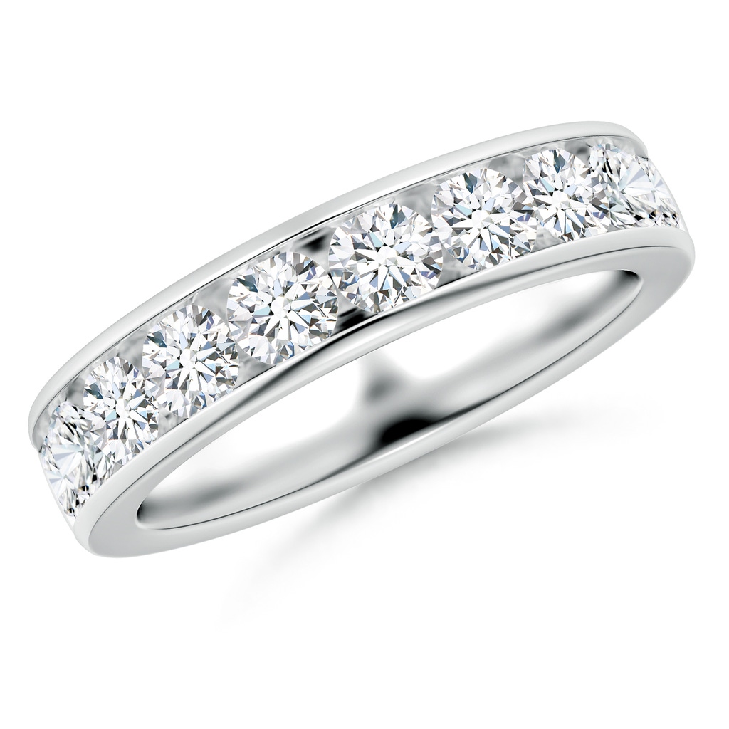 3.4mm FGVS Lab-Grown Channel-Set Round Diamond Half Eternity Wedding Ring in White Gold