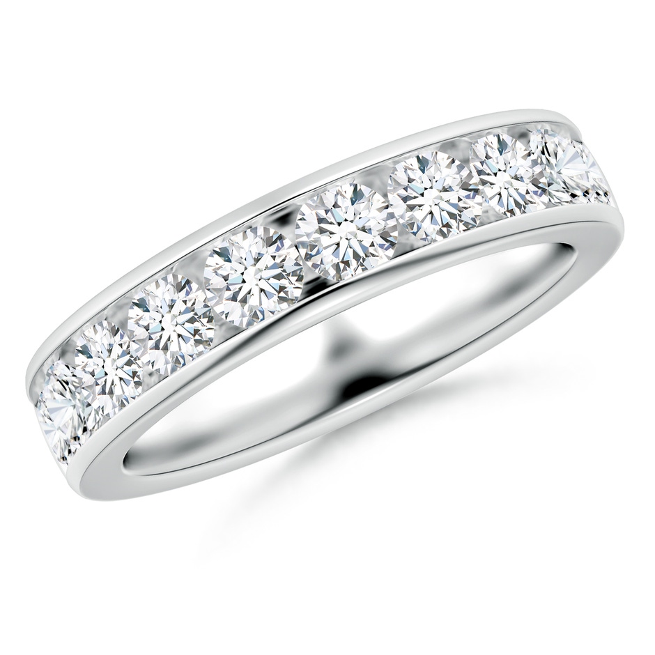 3.4mm FGVS Lab-Grown Channel-Set Round Diamond Half Eternity Wedding Ring in White Gold 