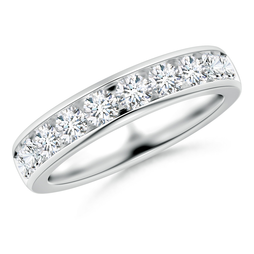 3mm FGVS Lab-Grown Channel-Set Round Diamond Half Eternity Wedding Ring in P950 Platinum