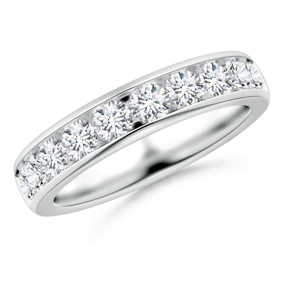 3mm FGVS Lab-Grown Channel-Set Round Diamond Half Eternity Wedding Ring in White Gold 