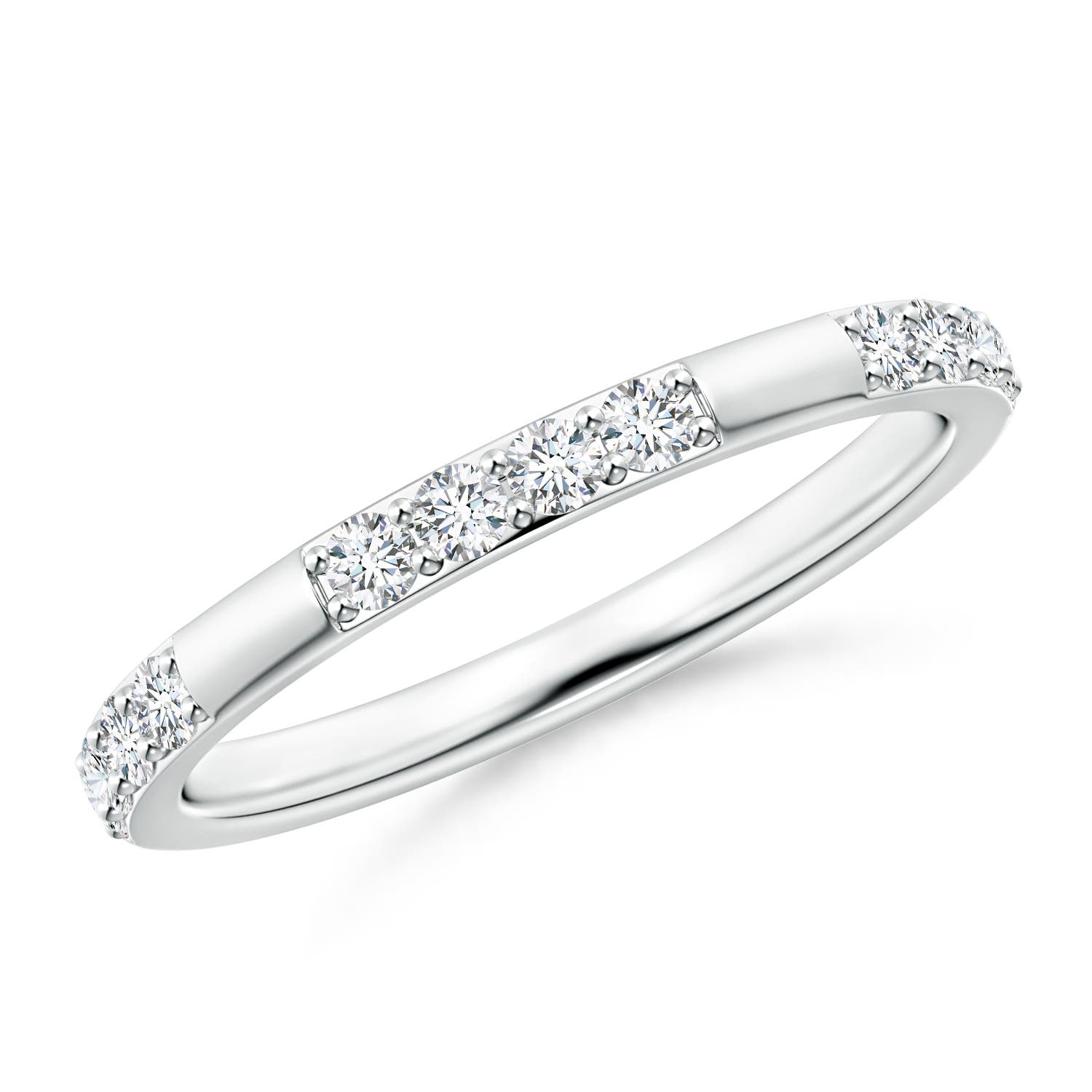 Angara 0.3 Carat Lab-Grown Prong-Set Semi Eternity Diamond Wedding Ring for Women in Platinum