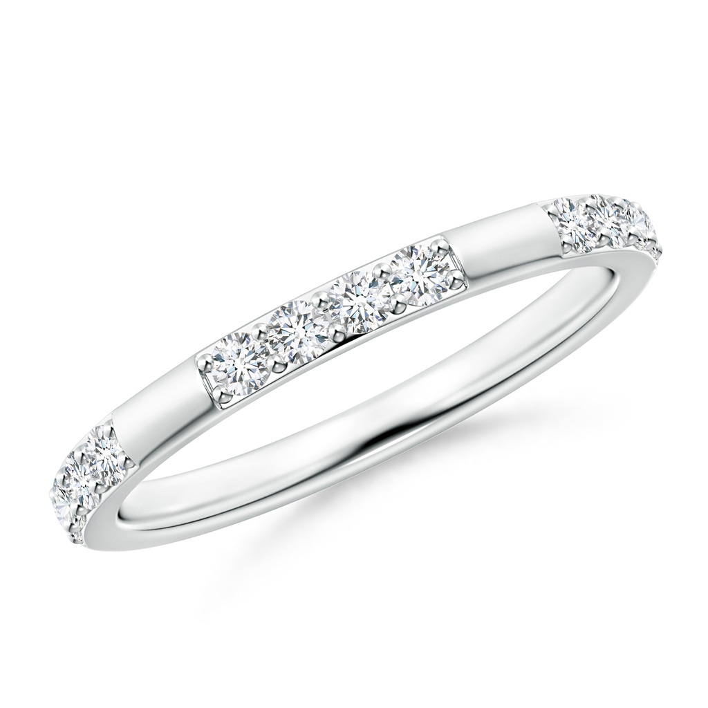 1.8mm FGVS Lab-Grown-Prong-Set Semi Eternity Diamond Wedding Ring for Women in P950 Platinum