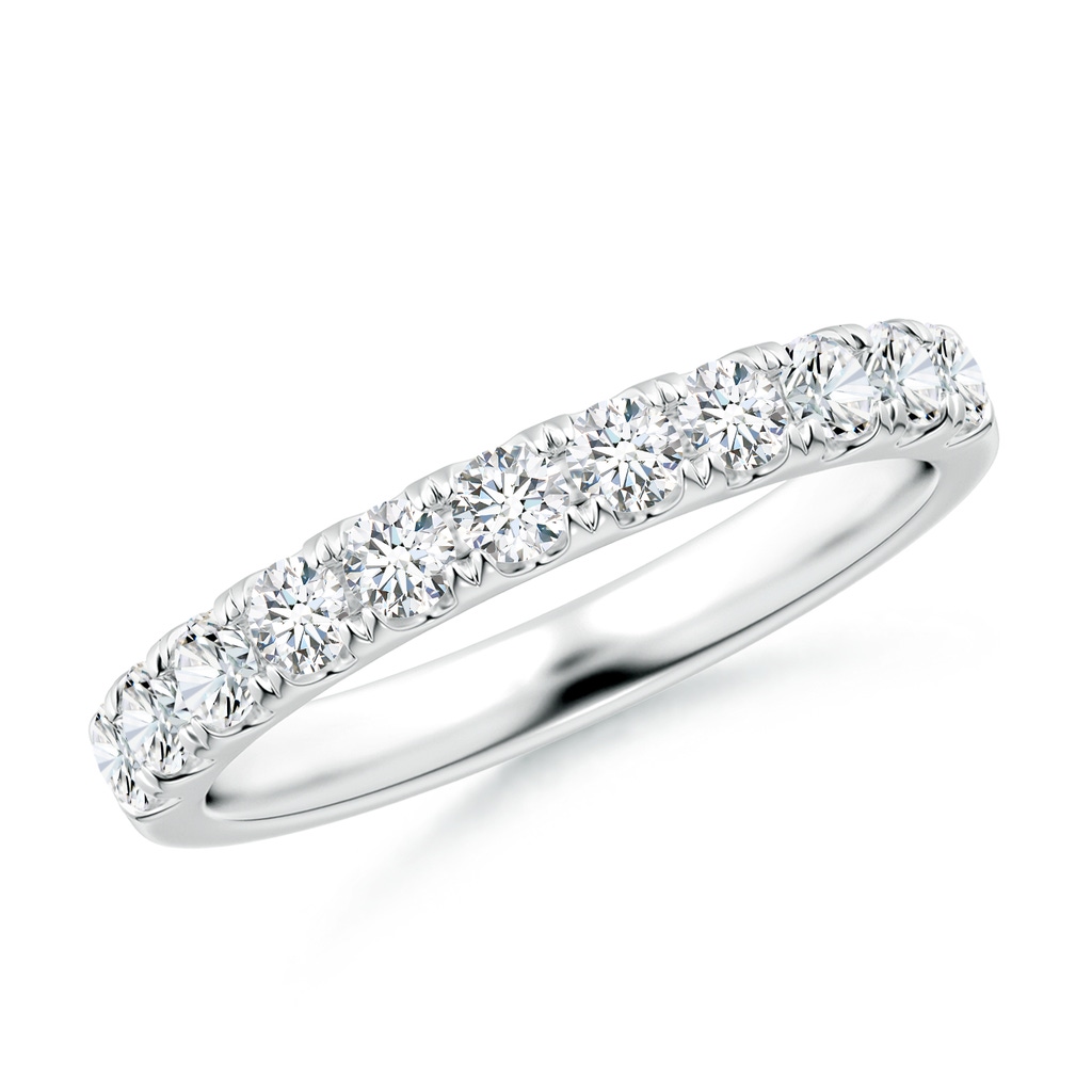 2.5mm FGVS Lab-Grown Classic Split Prong Diamond Half Eternity Wedding Ring in White Gold