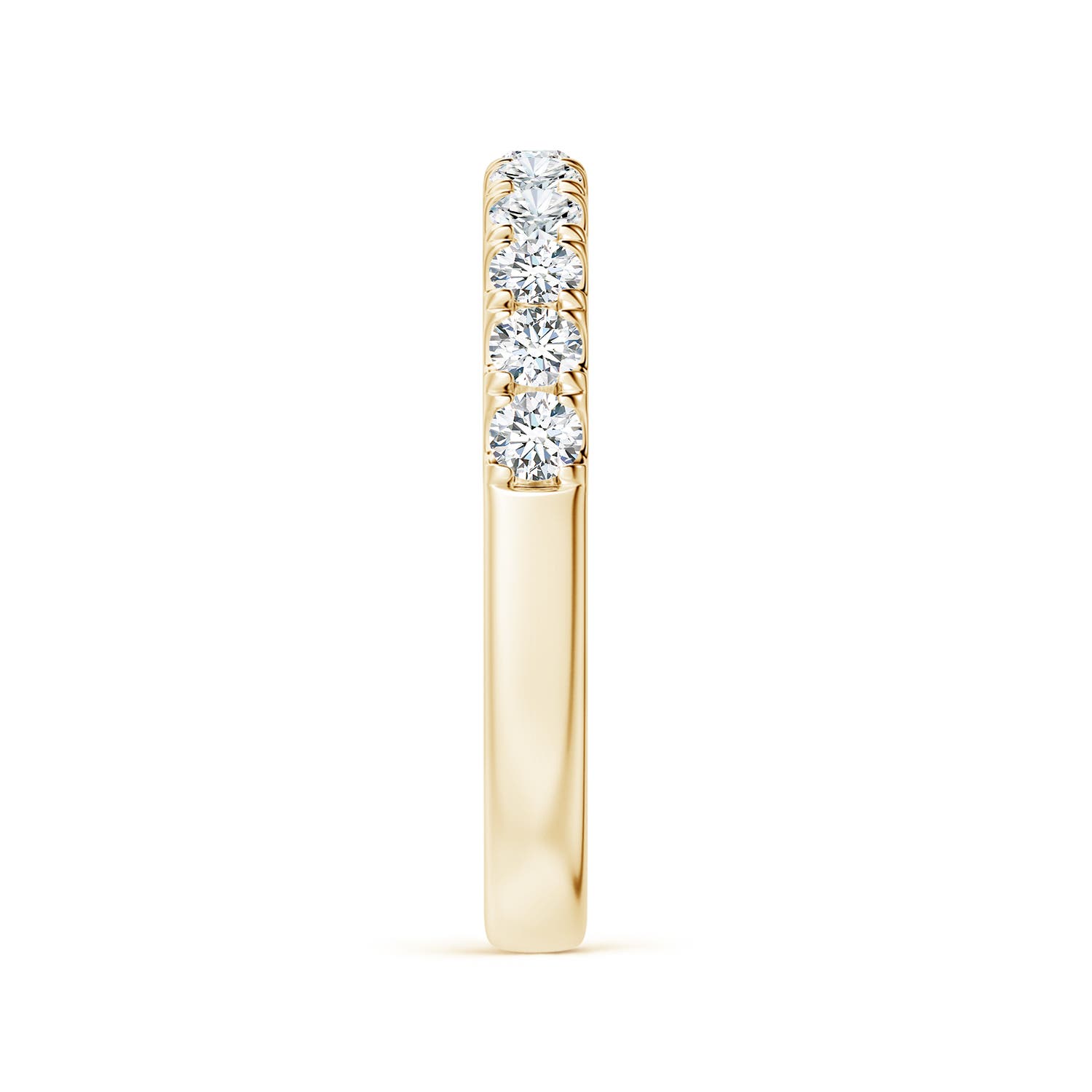 2.5mm FGVS Lab-Grown Classic Split Prong Diamond Half Eternity Wedding Ring in Yellow Gold - side 4
