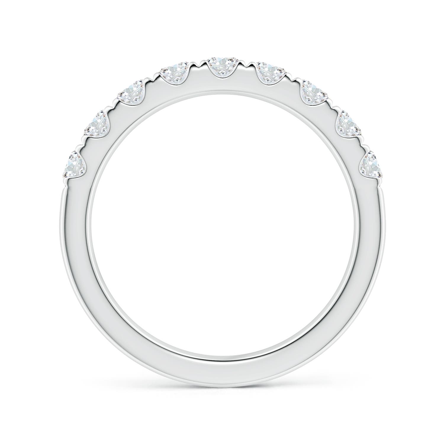 3mm FGVS Lab-Grown Classic Split Prong Diamond Half Eternity Wedding Ring in 18K White Gold