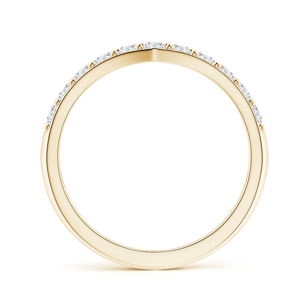 2.2mm FGVS Lab-Grown Round Diamond Twin Row Chevron Wedding Ring in Yellow Gold - side 199
