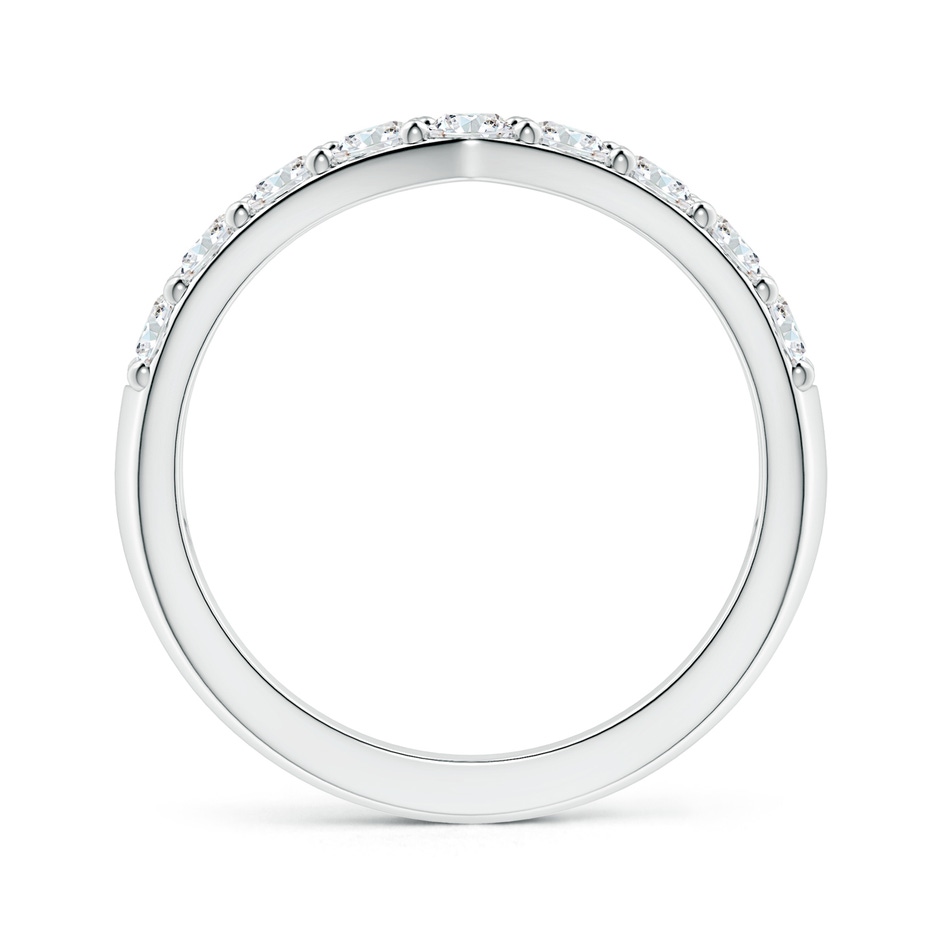2.75mm FGVS Lab-Grown Round Diamond Twin Row Chevron Wedding Ring in 18K White Gold side 199
