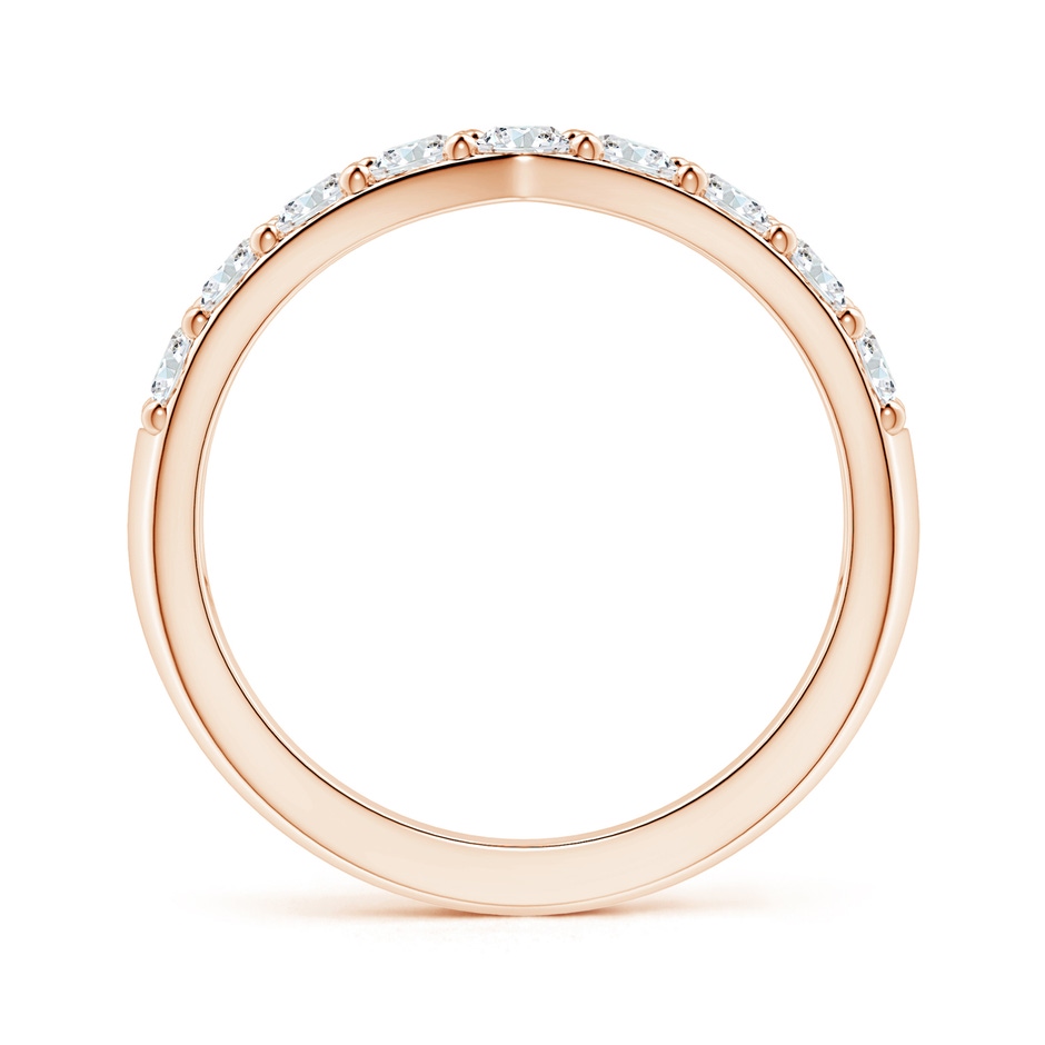 2.75mm FGVS Lab-Grown Round Diamond Twin Row Chevron Wedding Ring in Rose Gold side 199