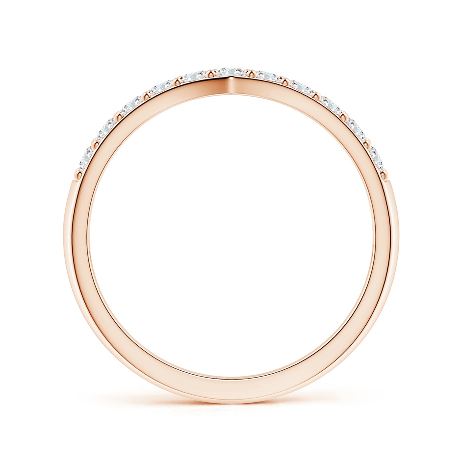 2mm FGVS Lab-Grown Round Diamond Twin Row Chevron Wedding Ring in Rose Gold side 199