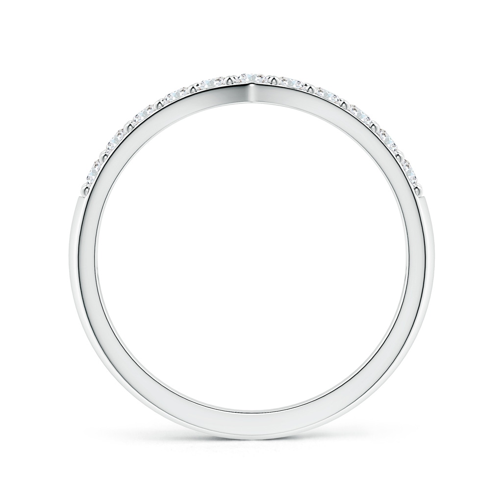 2mm FGVS Lab-Grown Round Diamond Twin Row Chevron Wedding Ring in White Gold - side 199