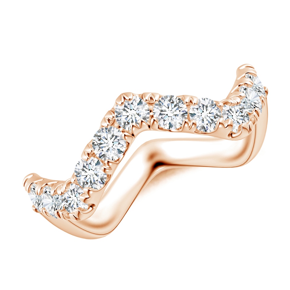 2.4mm FGVS Lab-Grown Classic Round Diamond Zig Zag Ring in Rose Gold 