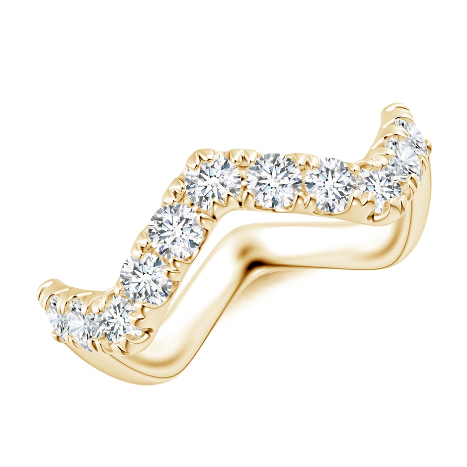2.4mm FGVS Lab-Grown Classic Round Diamond Zig Zag Ring in Yellow Gold 