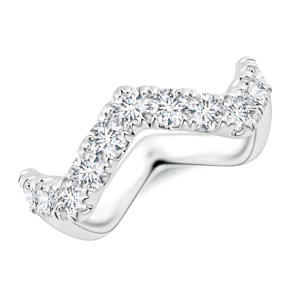 2.9mm FGVS Lab-Grown Classic Round Diamond Zig Zag Ring in 18K White Gold 