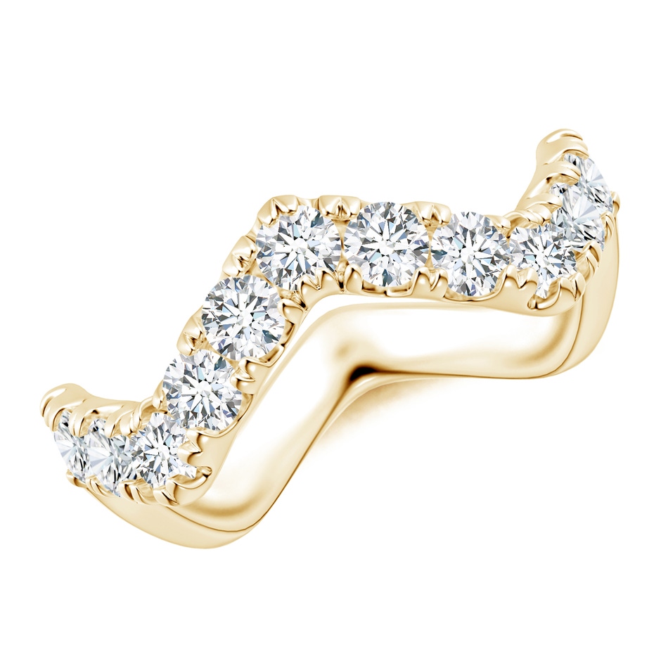 2.9mm FGVS Lab-Grown Classic Round Diamond Zig Zag Ring in 18K Yellow Gold 