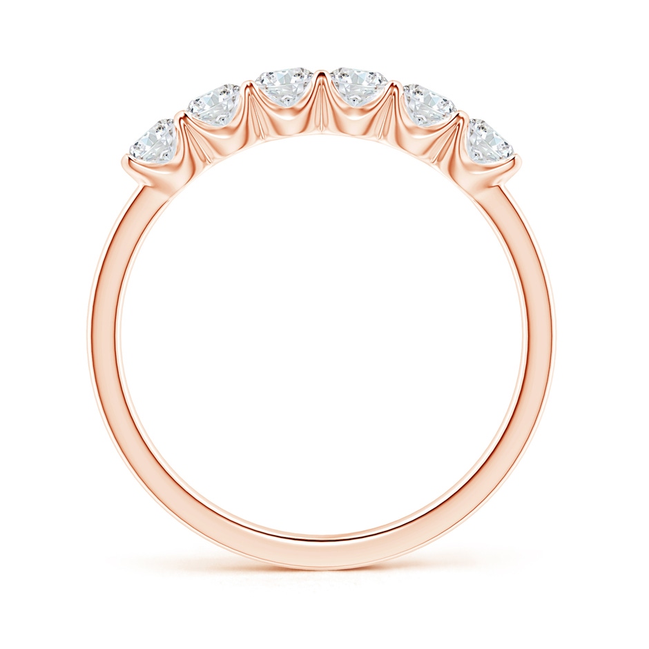 3mm FGVS Lab-Grown-Fishtail-Set Diamond Six Stone Wedding Ring in 18K Rose Gold side 199