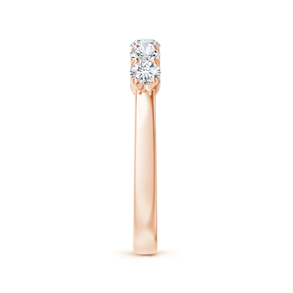 3mm FGVS Lab-Grown-Fishtail-Set Diamond Six Stone Wedding Ring in 18K Rose Gold side 299