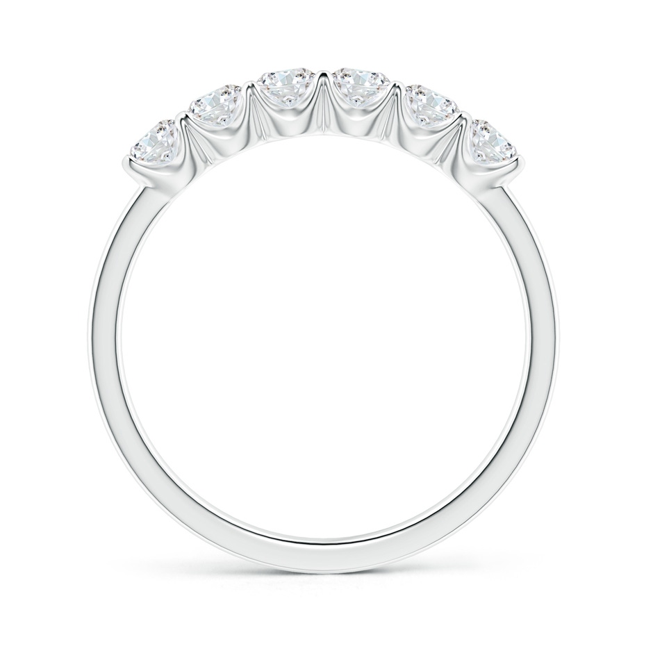 3mm FGVS Lab-Grown-Fishtail-Set Diamond Six Stone Wedding Ring in 18K White Gold side 199