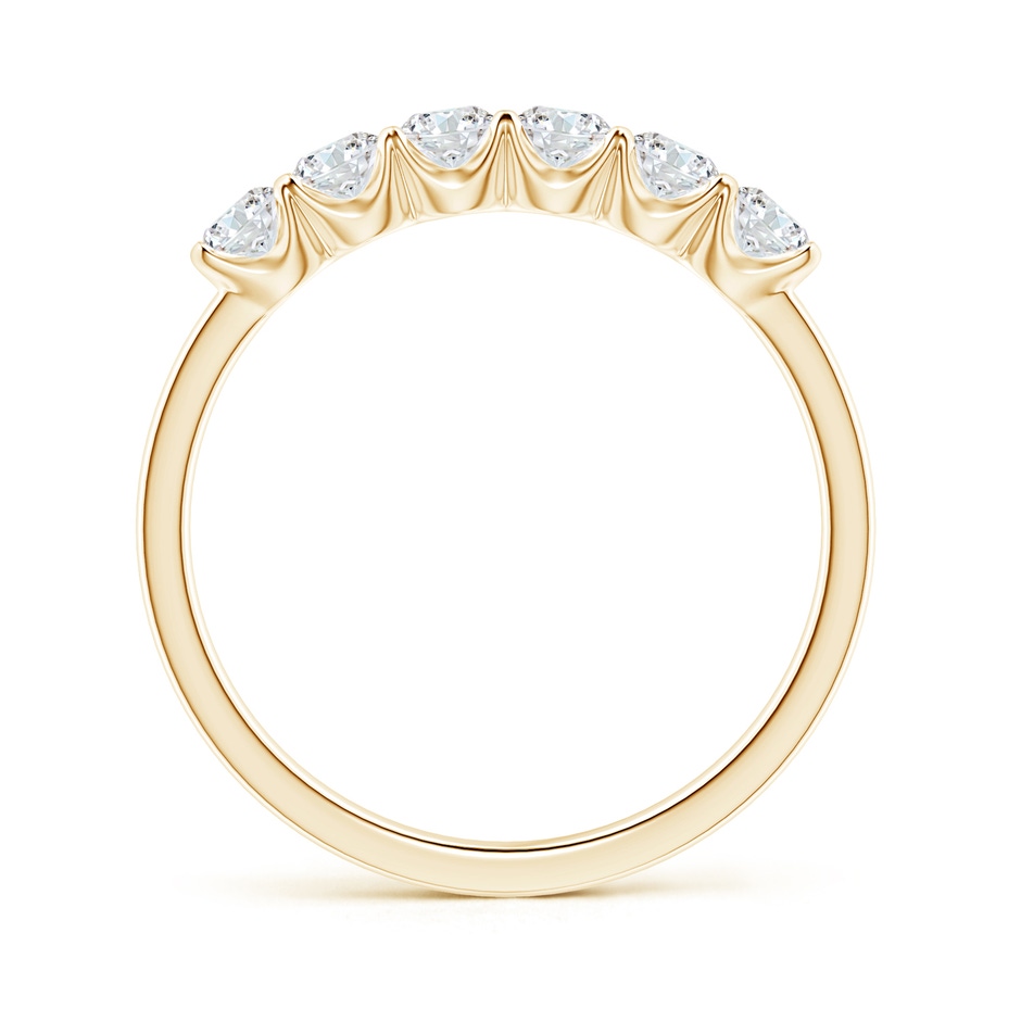3mm FGVS Lab-Grown-Fishtail-Set Diamond Six Stone Wedding Ring in 18K Yellow Gold side 199