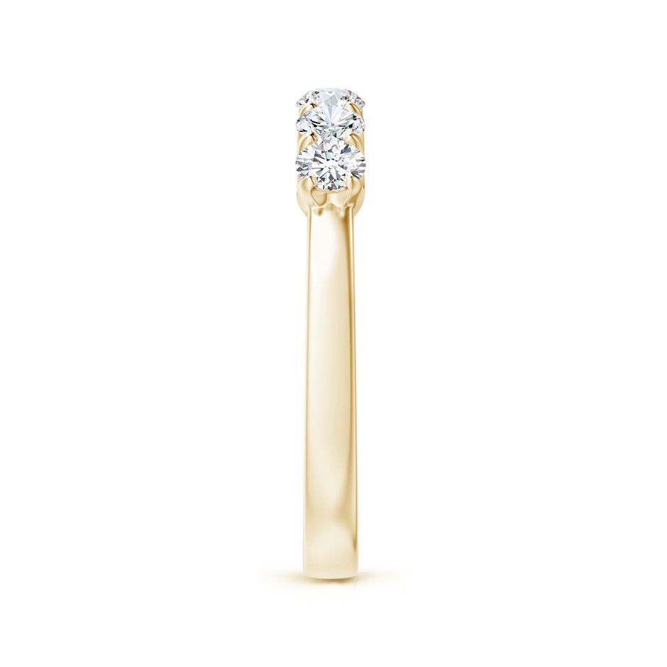 3mm FGVS Lab-Grown-Fishtail-Set Diamond Six Stone Wedding Ring in 18K Yellow Gold side 299