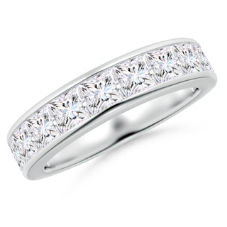 3.5mm FGVS Lab-Grown Channel-Set Princess-Cut Diamond Half Eternity Wedding Ring in P950 Platinum