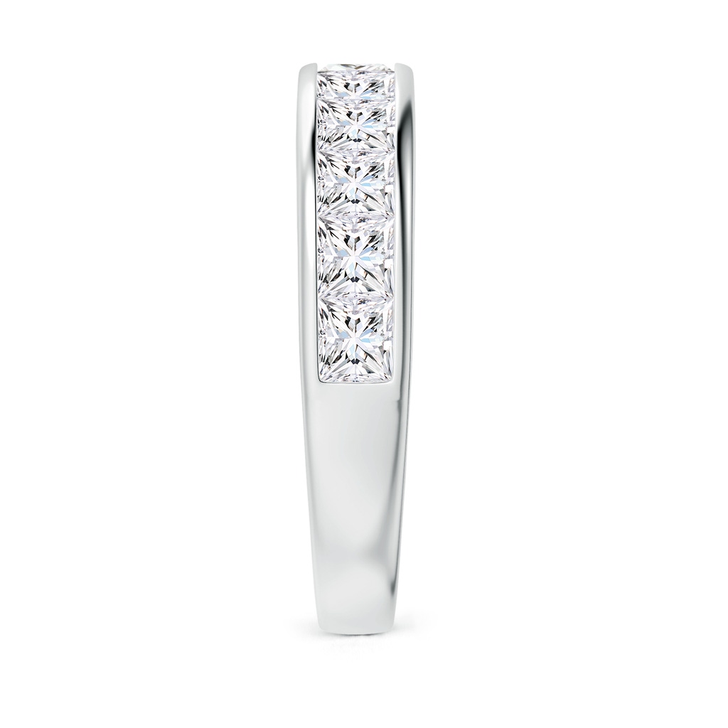 3mm FGVS Lab-Grown Channel-Set Princess-Cut Diamond Half Eternity Wedding Ring in White Gold Side 299