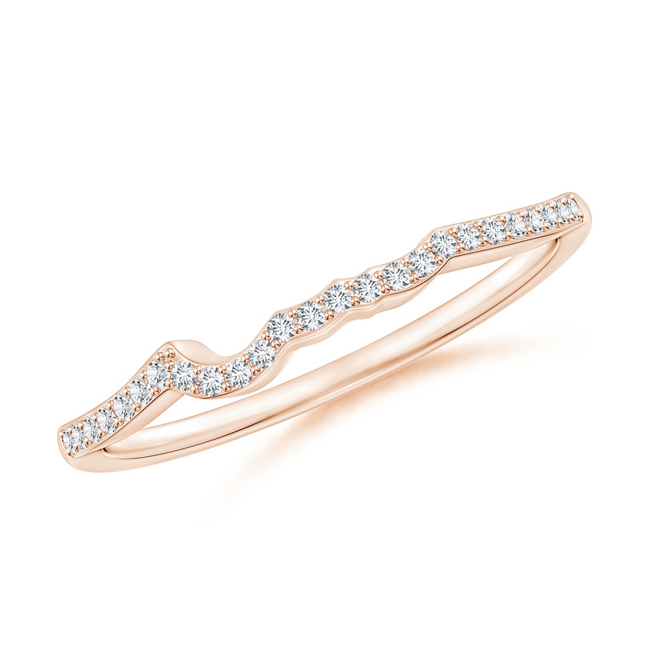 0.9mm FGVS Prong-Set Lab-Grown Diamond Contoured Wedding Ring in Rose Gold 