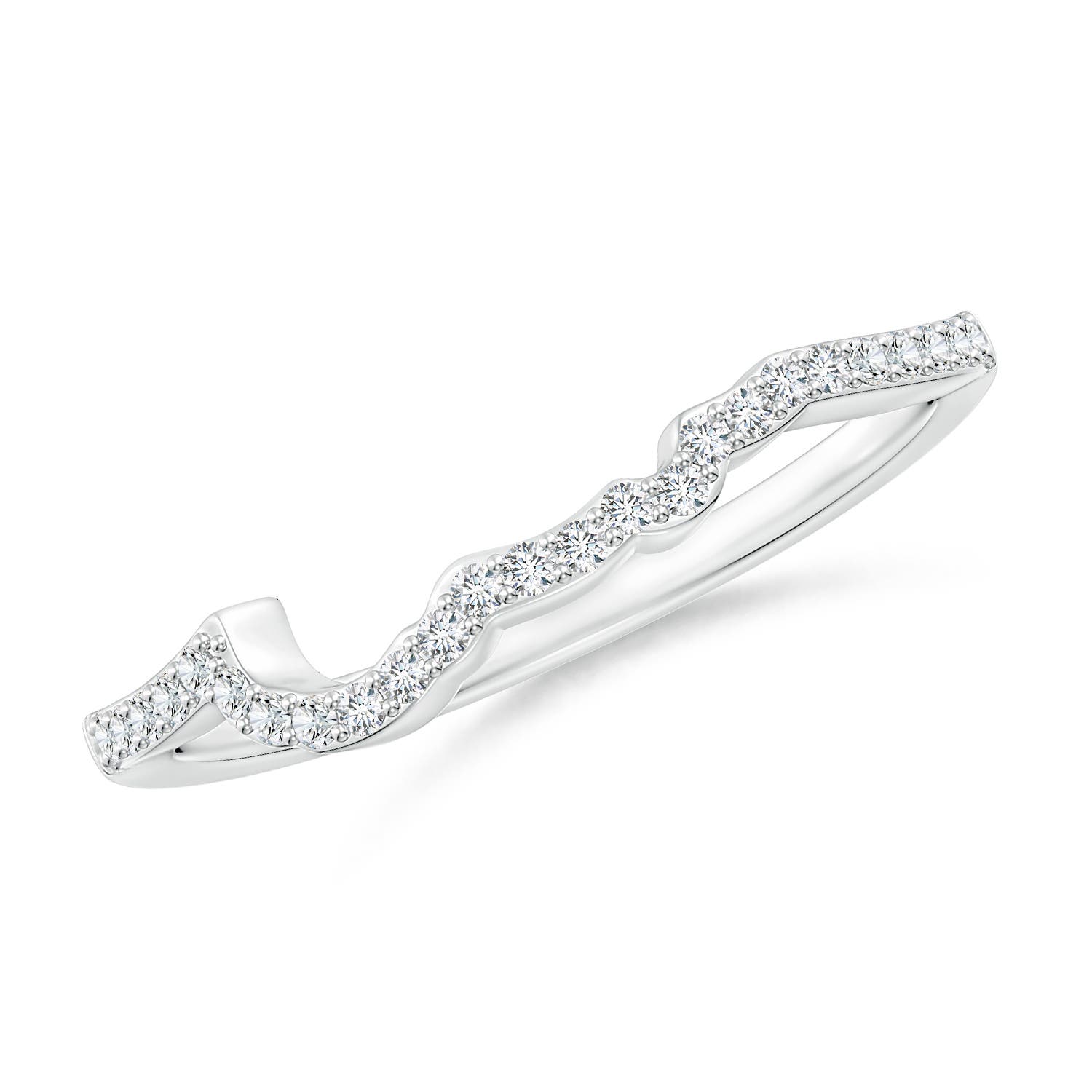 1.05mm FGVS Prong-Set Lab-Grown Diamond Contoured Wedding Ring in P950 Platinum