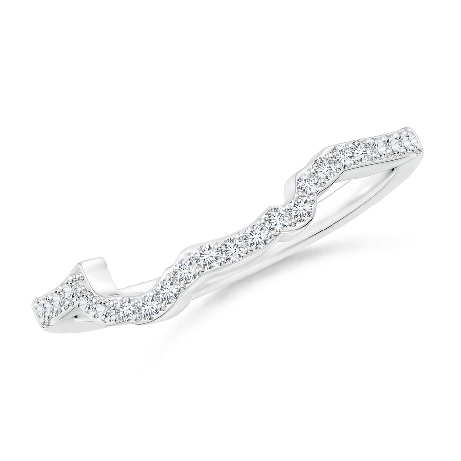 1.1mm FGVS Prong-Set Lab-Grown Diamond Contoured Wedding Ring in White Gold 
