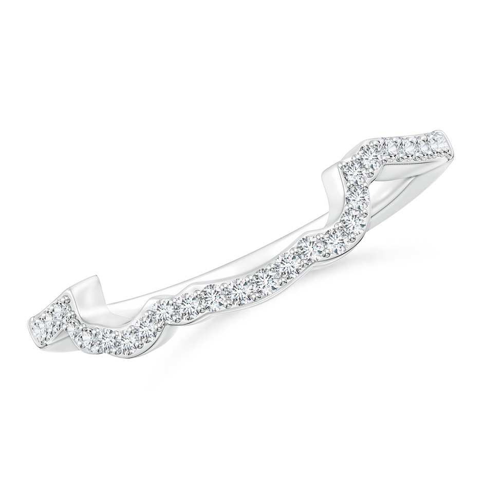 1.25mm FGVS Prong-Set Lab-Grown Diamond Contoured Wedding Ring in White Gold 
