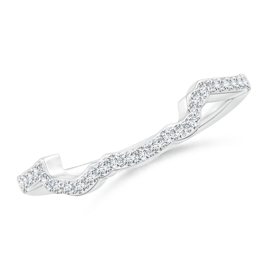 1.2mm FGVS Prong-Set Lab-Grown Diamond Contoured Wedding Ring in 18K White Gold 