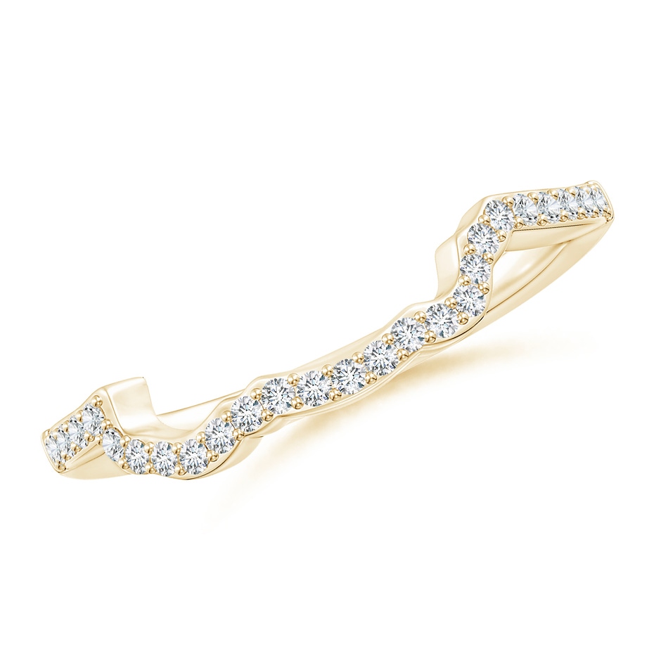 1.2mm FGVS Prong-Set Lab-Grown Diamond Contoured Wedding Ring in 18K Yellow Gold 