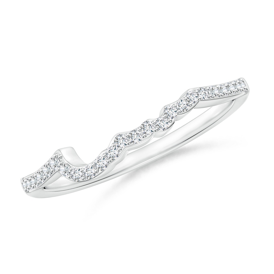 1mm FGVS Prong-Set Lab-Grown Diamond Contoured Wedding Ring in 18K White Gold 