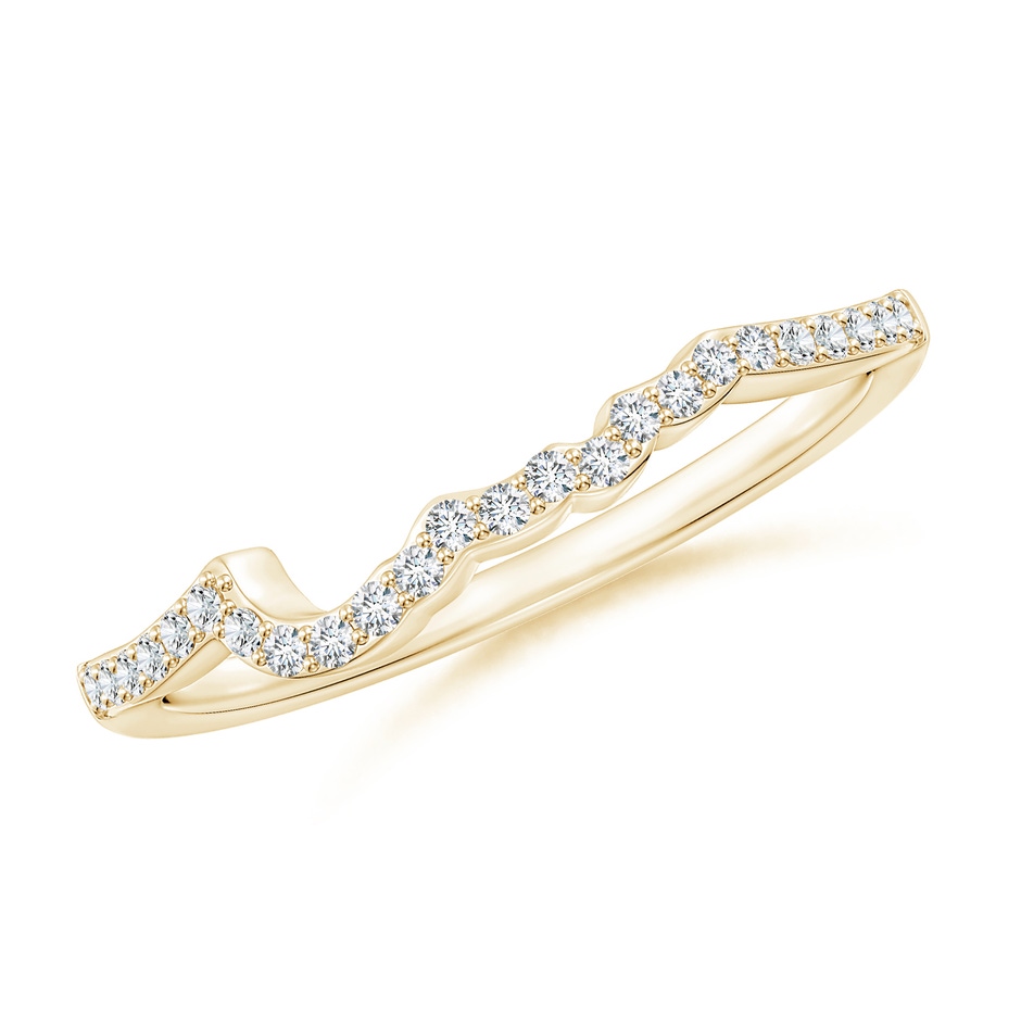 1mm FGVS Prong-Set Lab-Grown Diamond Contoured Wedding Ring in 18K Yellow Gold 