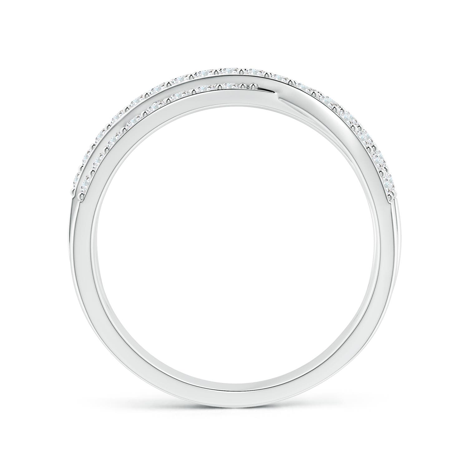 1.55mm FGVS Lab-Grown Entwined Diamond Wrap Ring in 18K White Gold