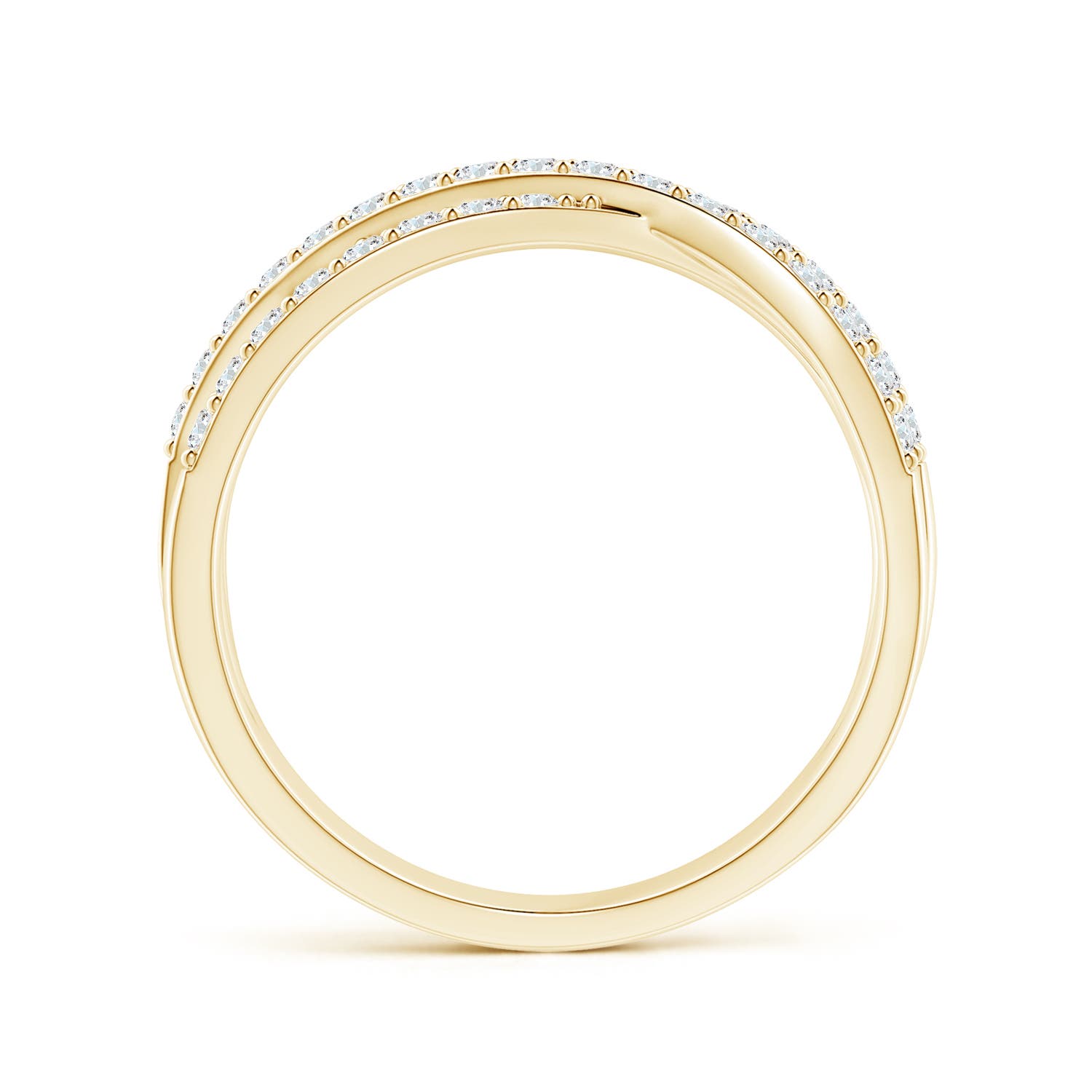 1.55mm FGVS Lab-Grown Entwined Diamond Wrap Ring in 18K Yellow Gold
