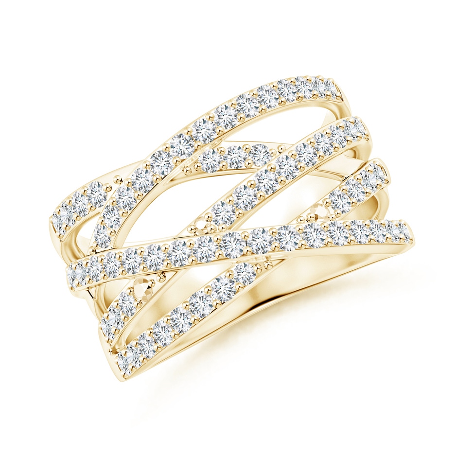 1.55mm FGVS Lab-Grown Entwined Diamond Wrap Ring in Yellow Gold 