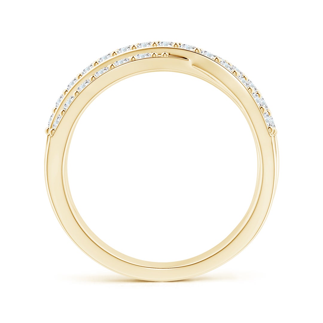 1.9mm FGVS Lab-Grown Entwined Diamond Wrap Ring in Yellow Gold - side 4