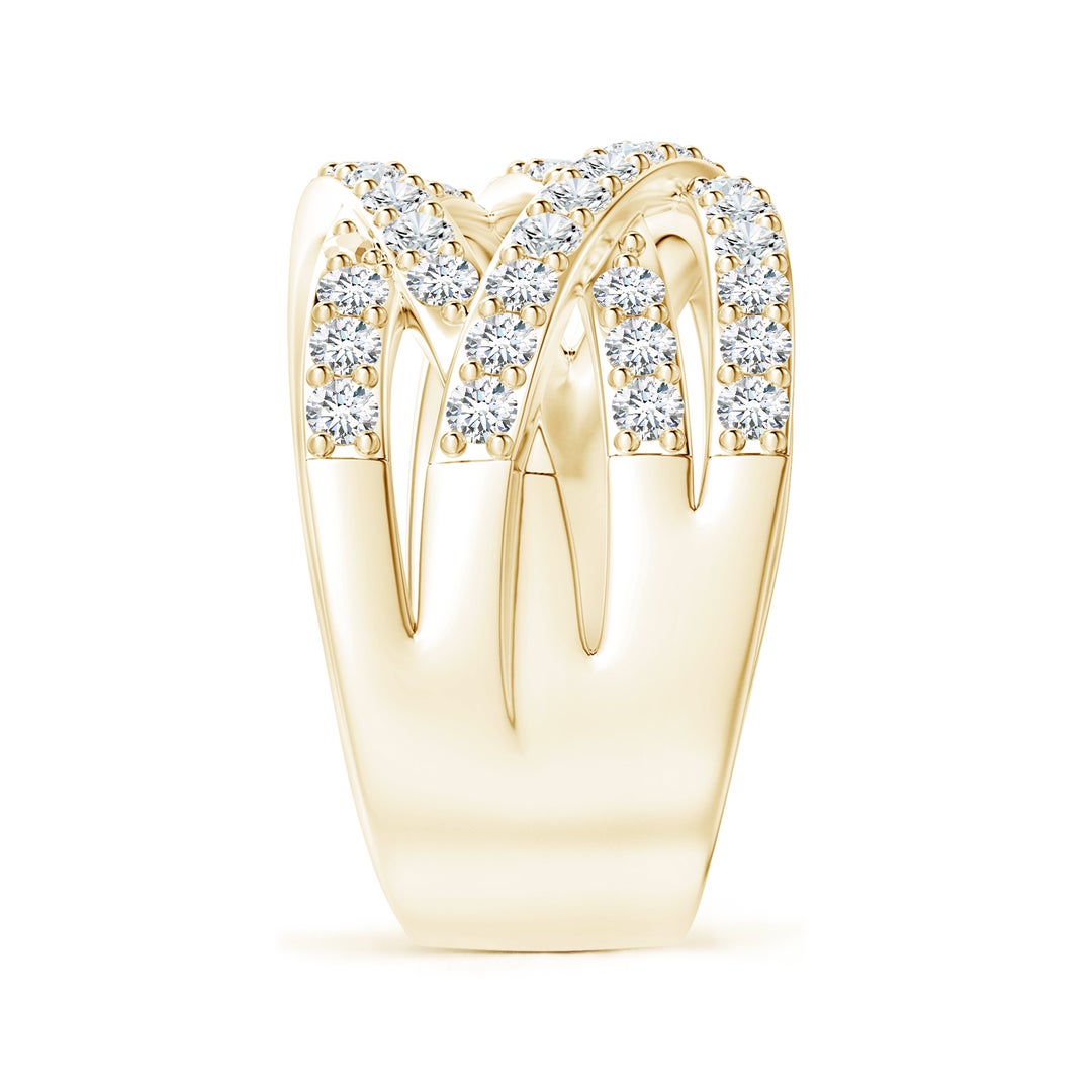 1.9mm FGVS Lab-Grown Entwined Diamond Wrap Ring in Yellow Gold - side 5