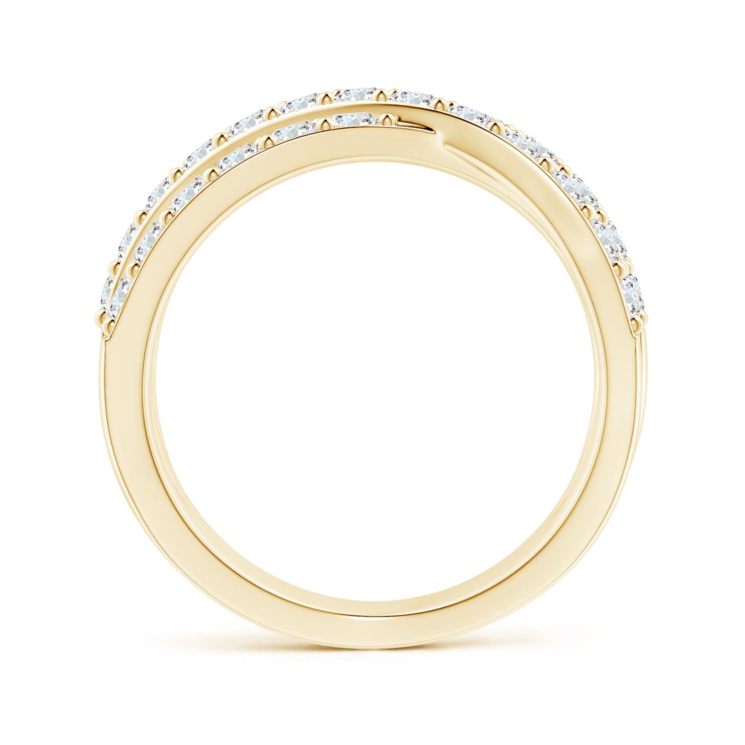 2.2mm FGVS Lab-Grown Entwined Diamond Wrap Ring in Yellow Gold - side 4