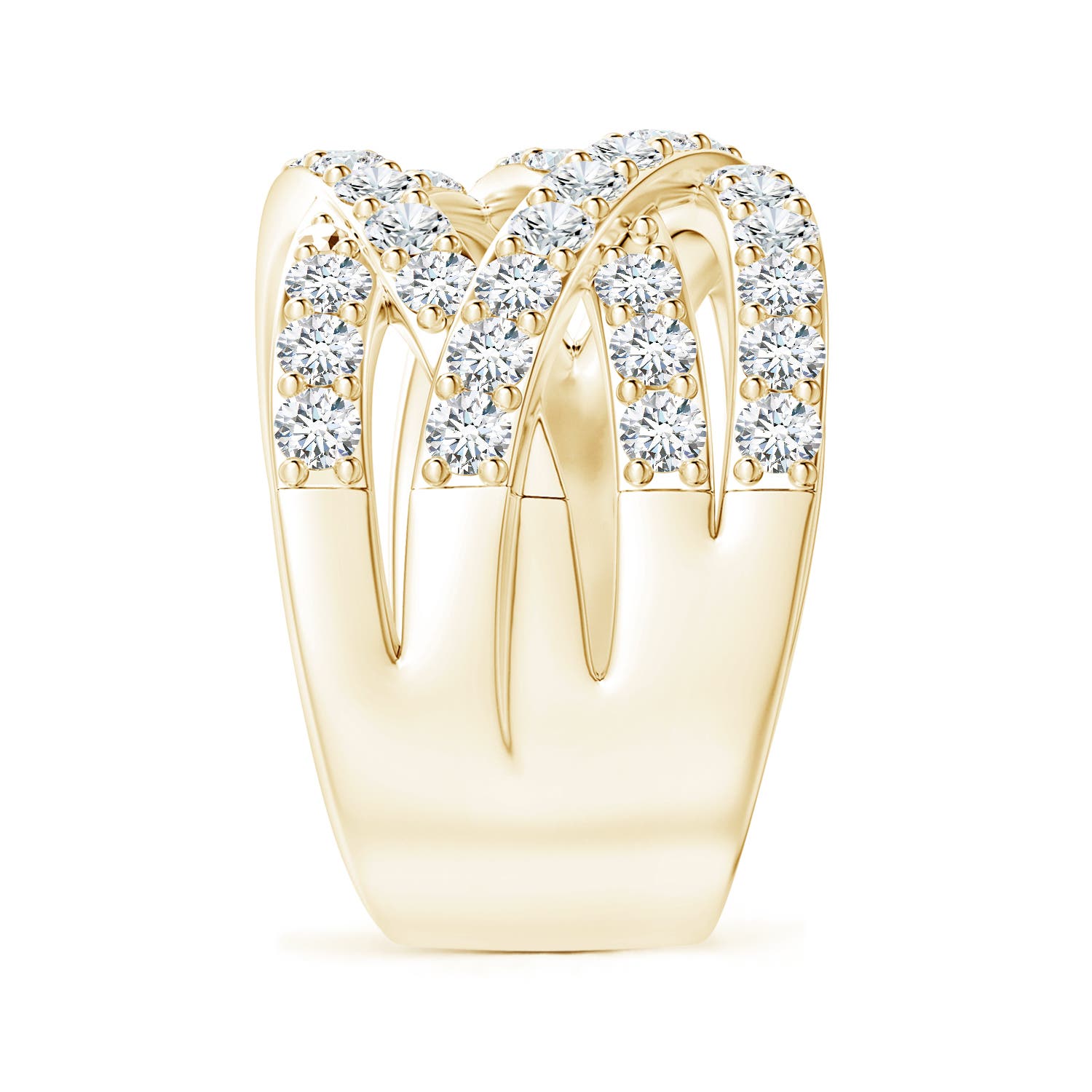 2.2mm FGVS Lab-Grown Entwined Diamond Wrap Ring in Yellow Gold - side 5