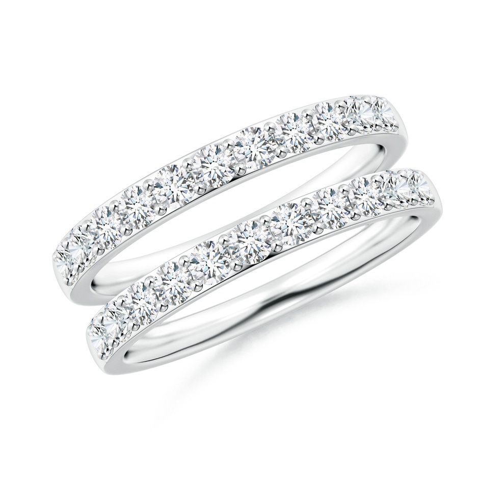 2.25mm FGVS Lab-Grown Prong-Set Diamond Double Ring in White Gold 