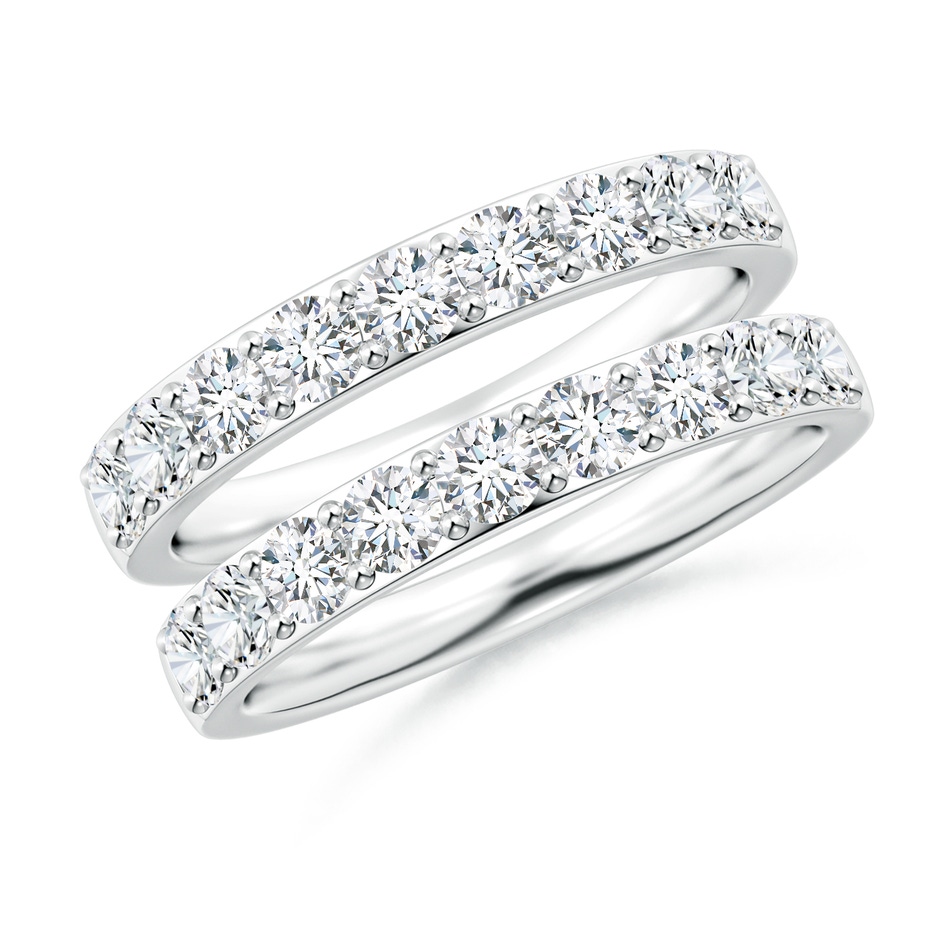 2.75mm FGVS Lab-Grown Prong-Set Diamond Double Ring in 18K White Gold 