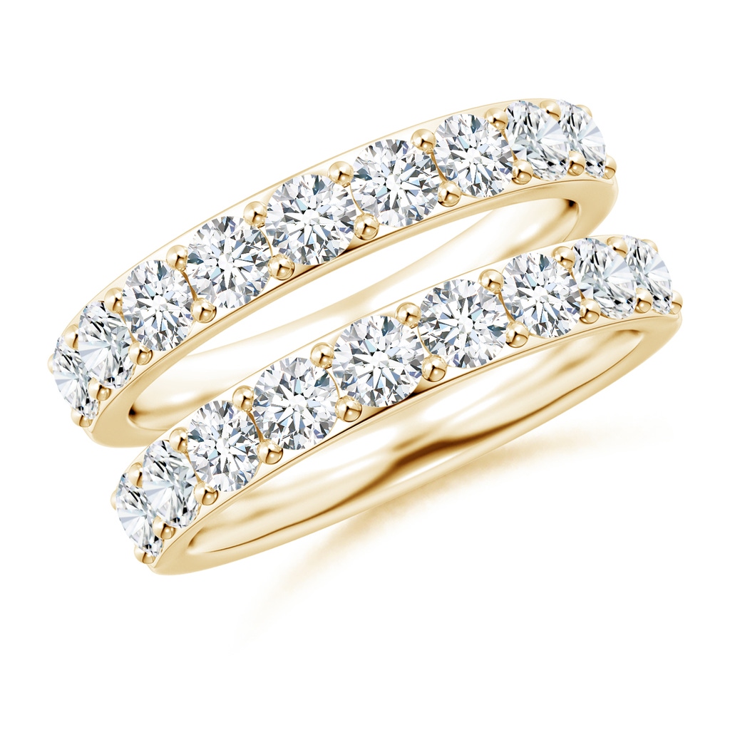 3.1mm FGVS Lab-Grown Prong-Set Diamond Double Ring in 18K Yellow Gold