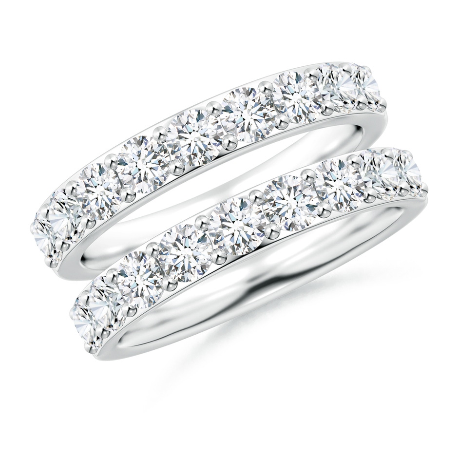3.1mm FGVS Lab-Grown Prong-Set Diamond Double Ring in White Gold 