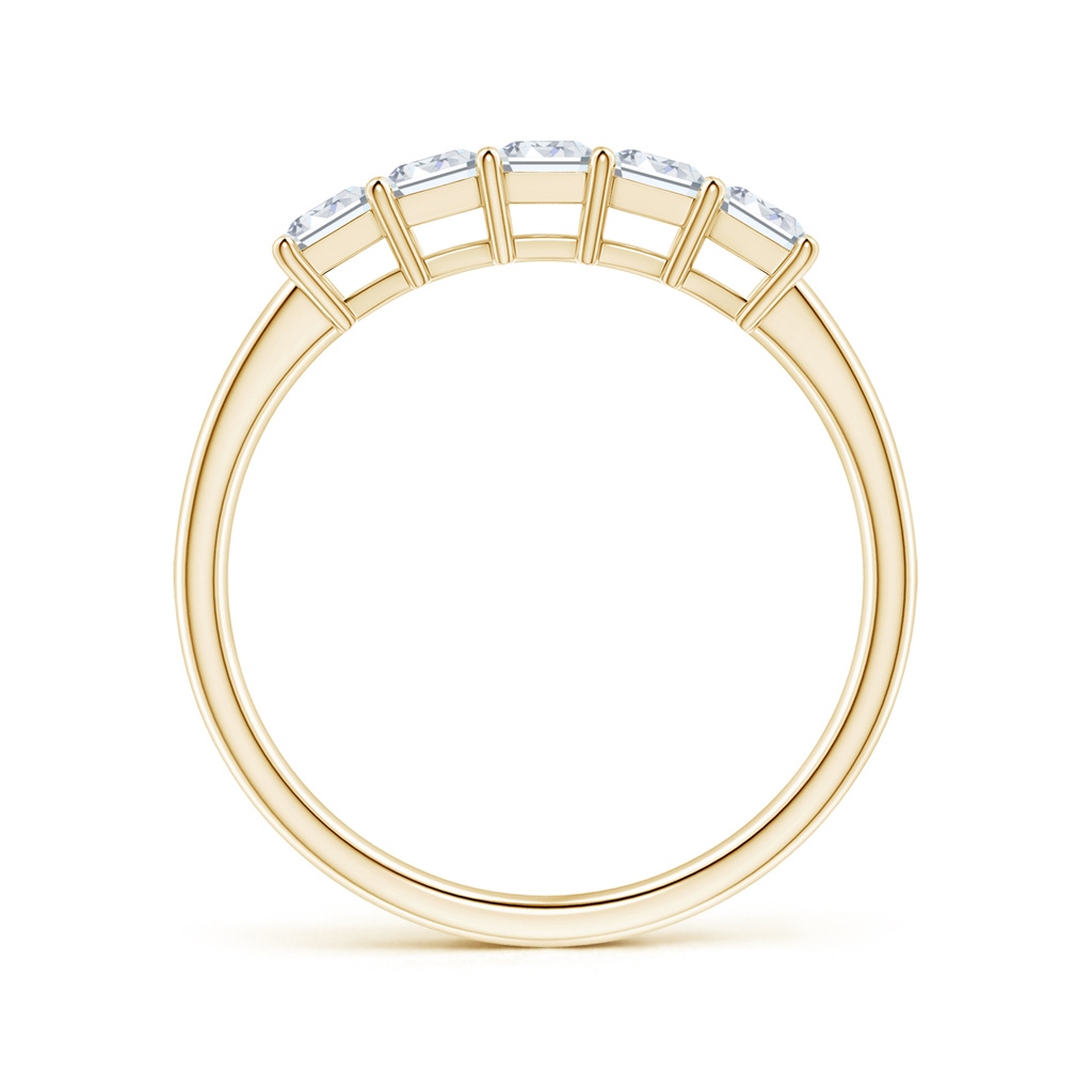 4x3mm FGVS Lab-Grown Prong-Set Emerald-Cut Diamond Five Stone Wedding Ring in Yellow Gold - side 199