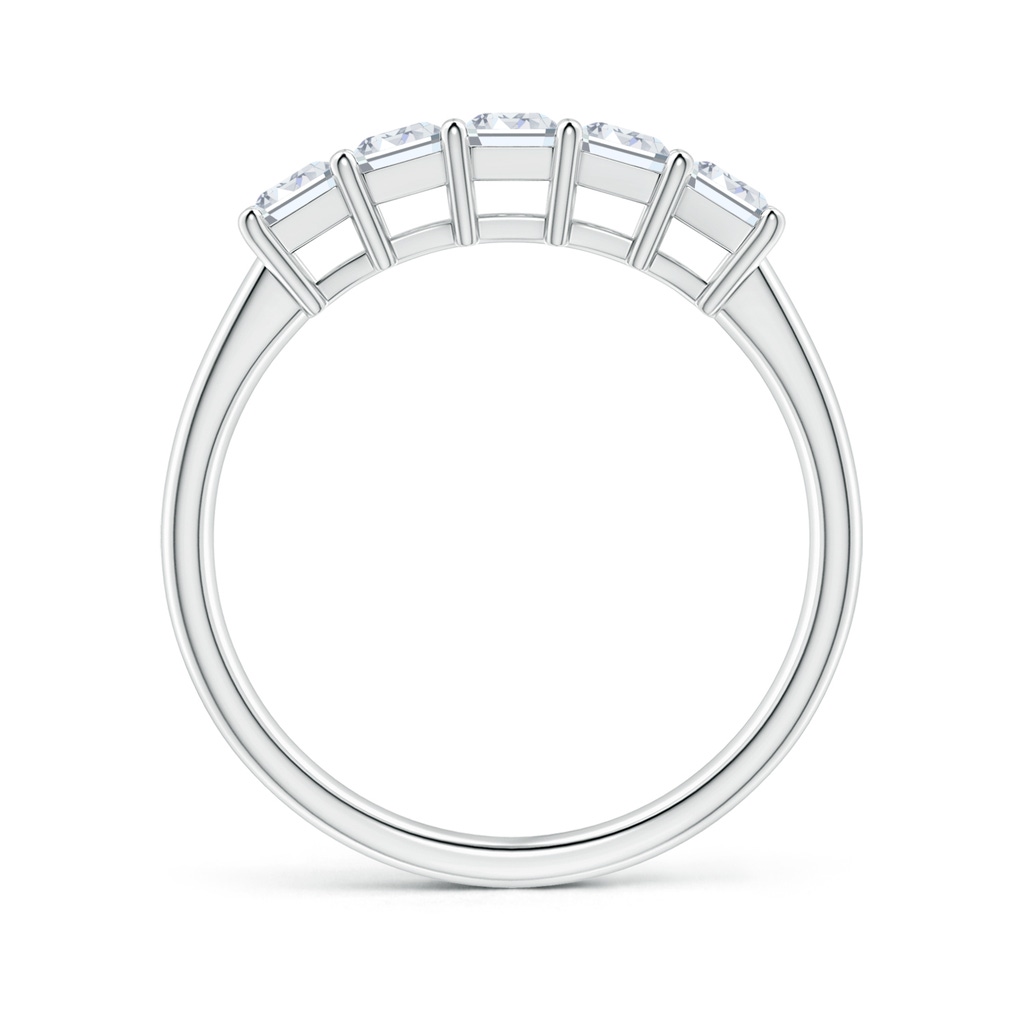 5x3mm FGVS Lab-Grown Prong-Set Emerald-Cut Diamond Five Stone Wedding Ring in 18K White Gold - side 199