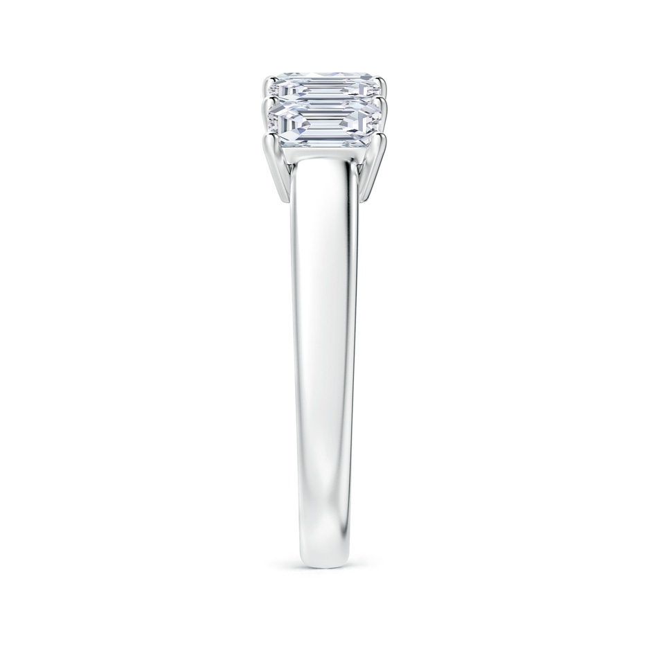 5x3mm FGVS Lab-Grown Prong-Set Emerald-Cut Diamond Five Stone Wedding Ring in P950 Platinum side 299
