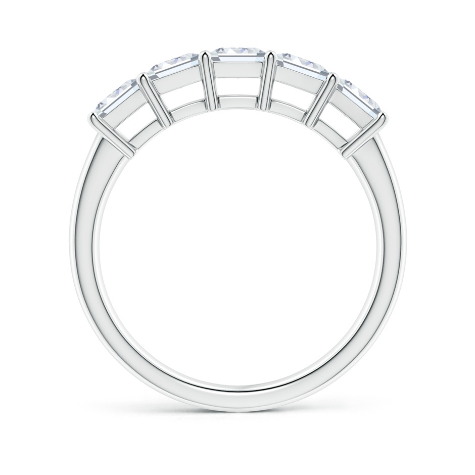 6x4mm FGVS Lab-Grown Prong-Set Emerald-Cut Diamond Five Stone Wedding Ring in White Gold side 199