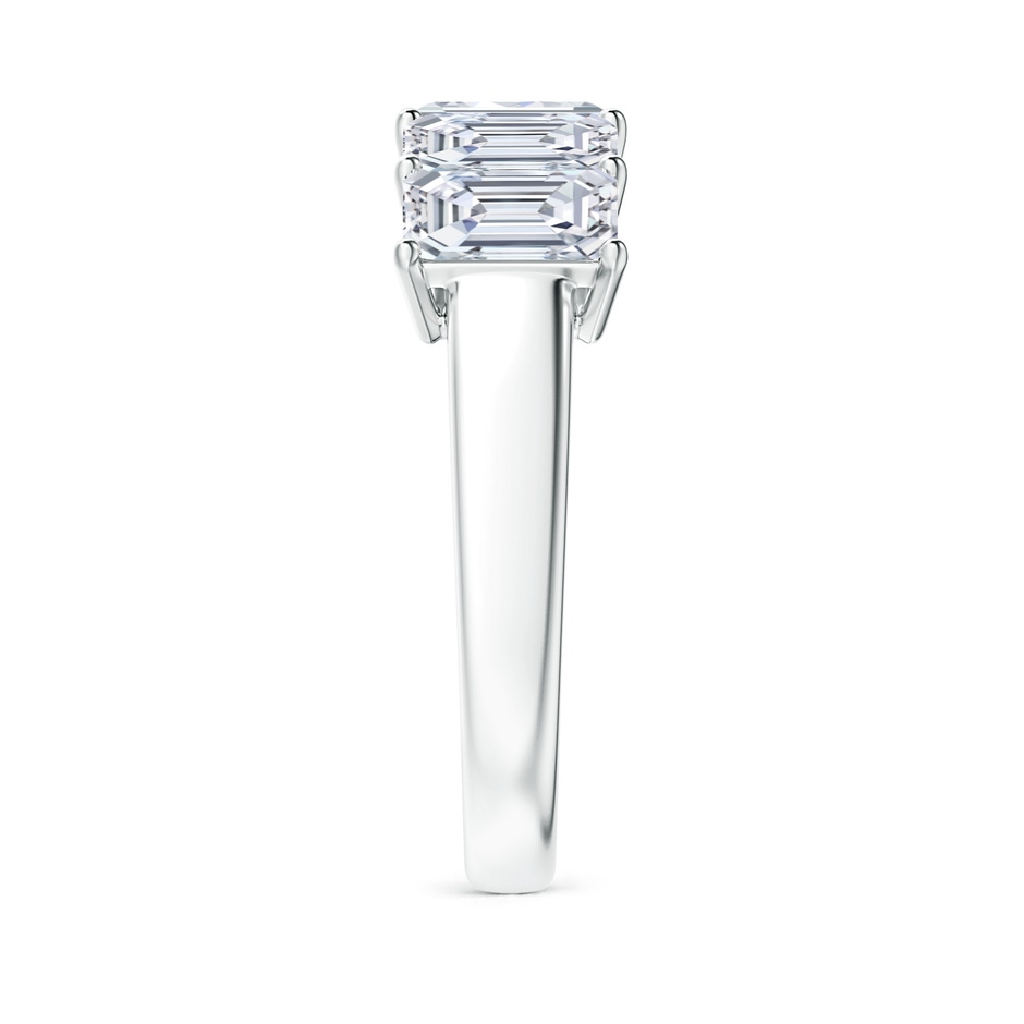 6x4mm FGVS Lab-Grown Prong-Set Emerald-Cut Diamond Five Stone Wedding Ring in White Gold side 299