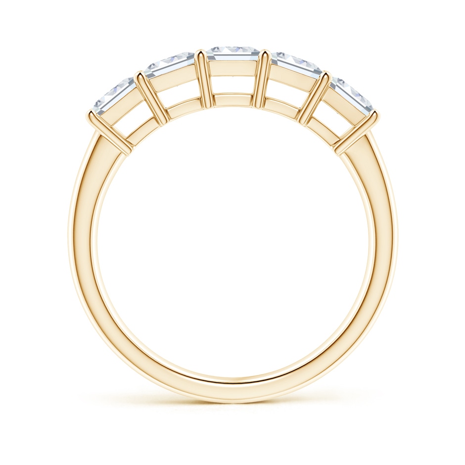 6x4mm FGVS Lab-Grown Prong-Set Emerald-Cut Diamond Five Stone Wedding Ring in Yellow Gold side 199